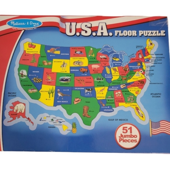 Melissa And Doug Usa Floor Puzzle Melissa Doug Toys Melissa Doug Usa Floor Puzzle 5 Piece Complete Poshmark